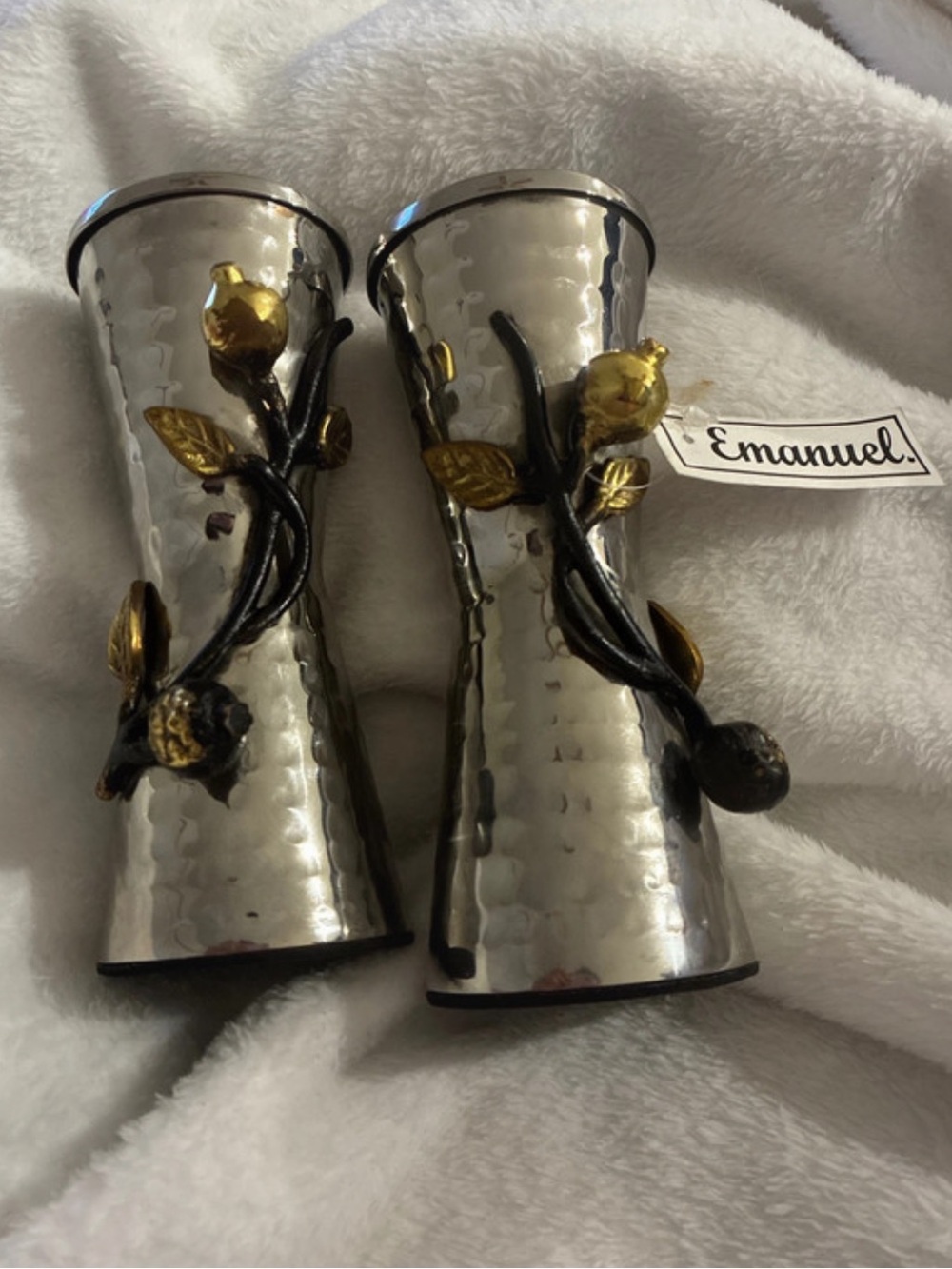 Yair Emanuel Pomegranate Candle Stick Holders - Picture 3 of 6
